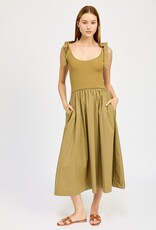 En Saison Wren Mixed Media Midi Dress