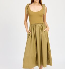 En Saison Wren Mixed Media Midi Dress