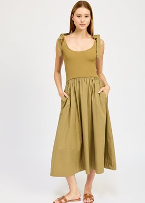 En Saison Wren Mixed Media Midi Dress