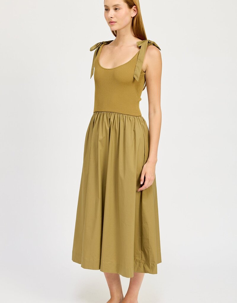 En Saison Wren Mixed Media Midi Dress