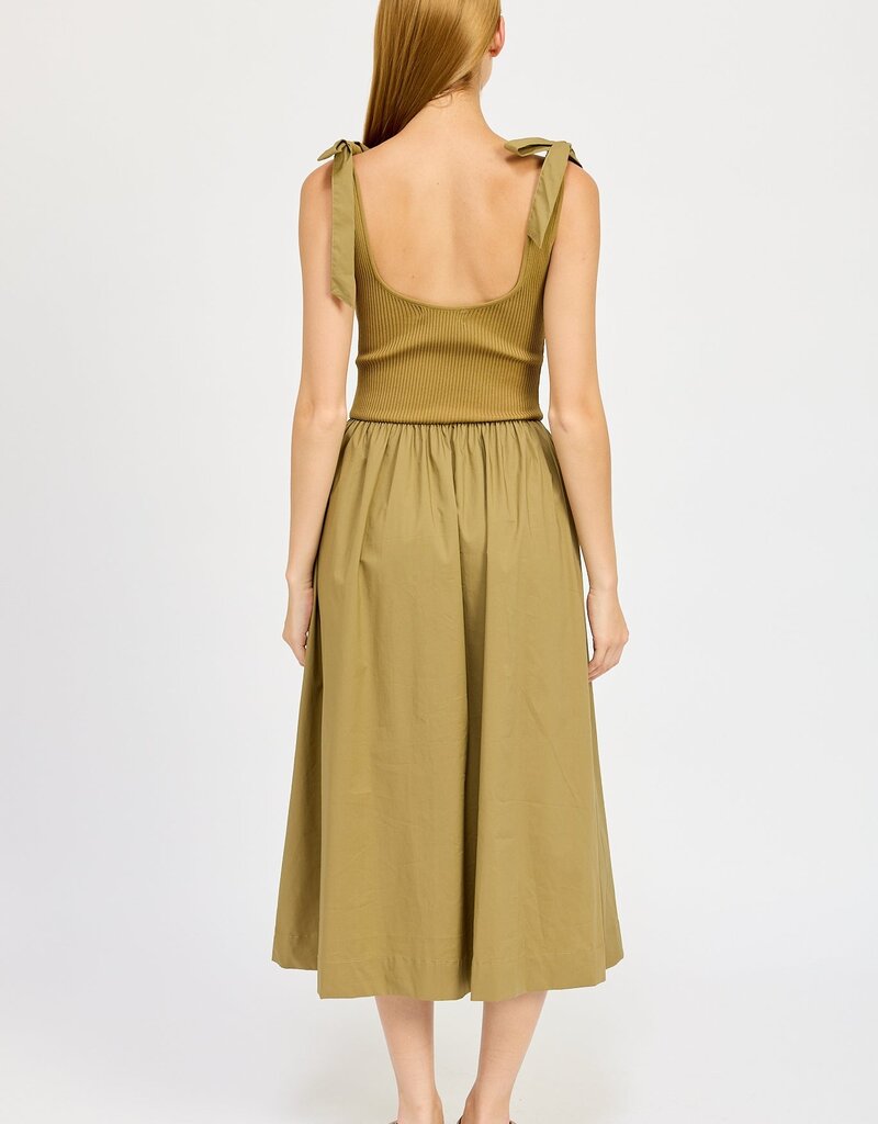 En Saison Wren Mixed Media Midi Dress
