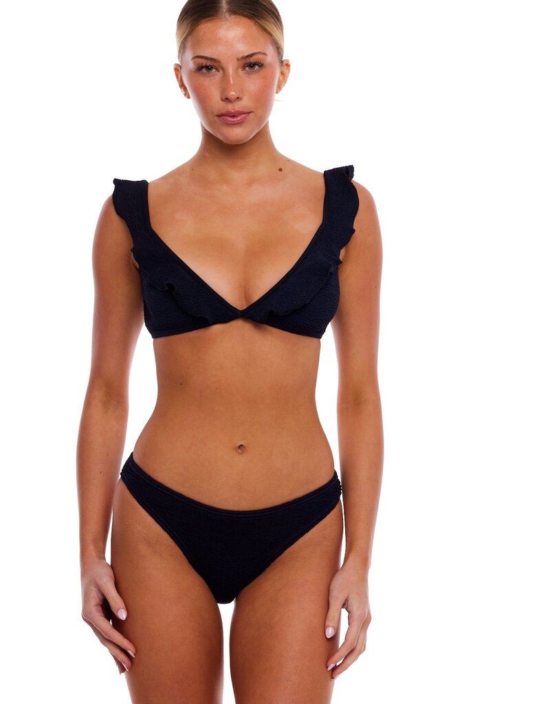 Love & Bikinis Cozumel Ruffles Bikini Top - Black