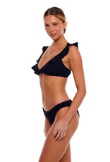 Love & Bikinis Cozumel Ruffles Bikini Top - Black