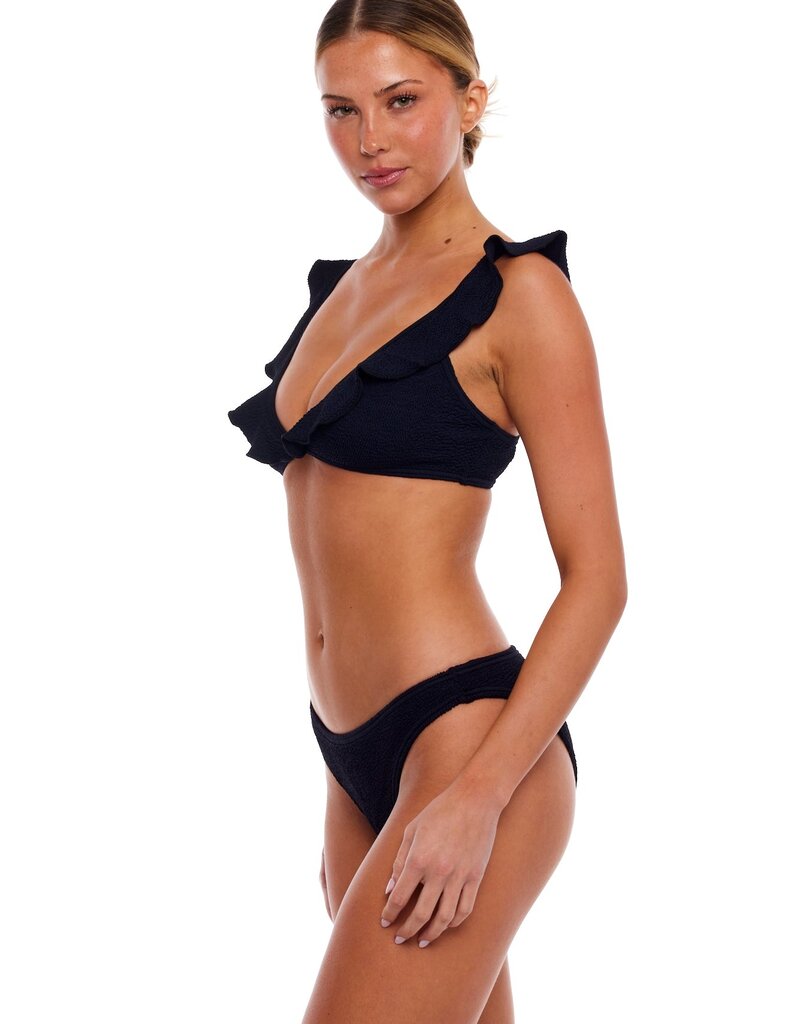 Love & Bikinis Cozumel Ruffles Bikini Top - Black