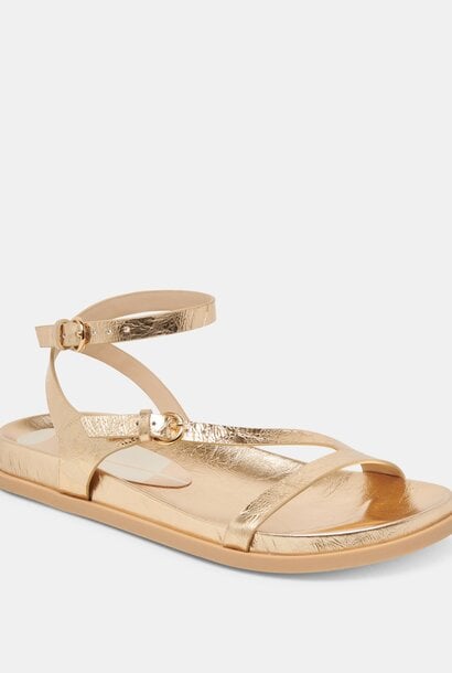 Darlis Sandal - Gold Distressed Leather