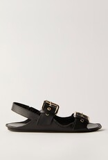 Free People Blossom Buckle Sandal - Black Leather
