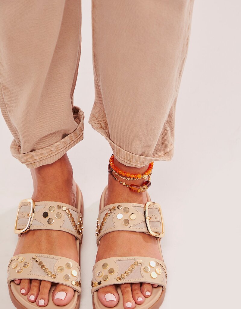Free People Revelry Studded Sandal - Plaster