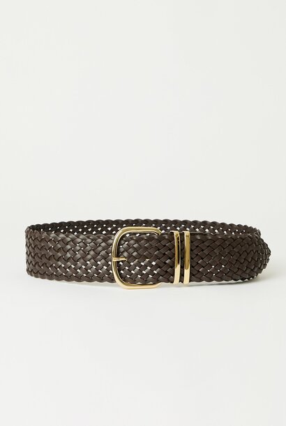 Alexander Leather Belt - Chocolate Gold