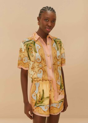 Farm Rio Multicolor Banana Royalty Kaleidoscope Shorts
