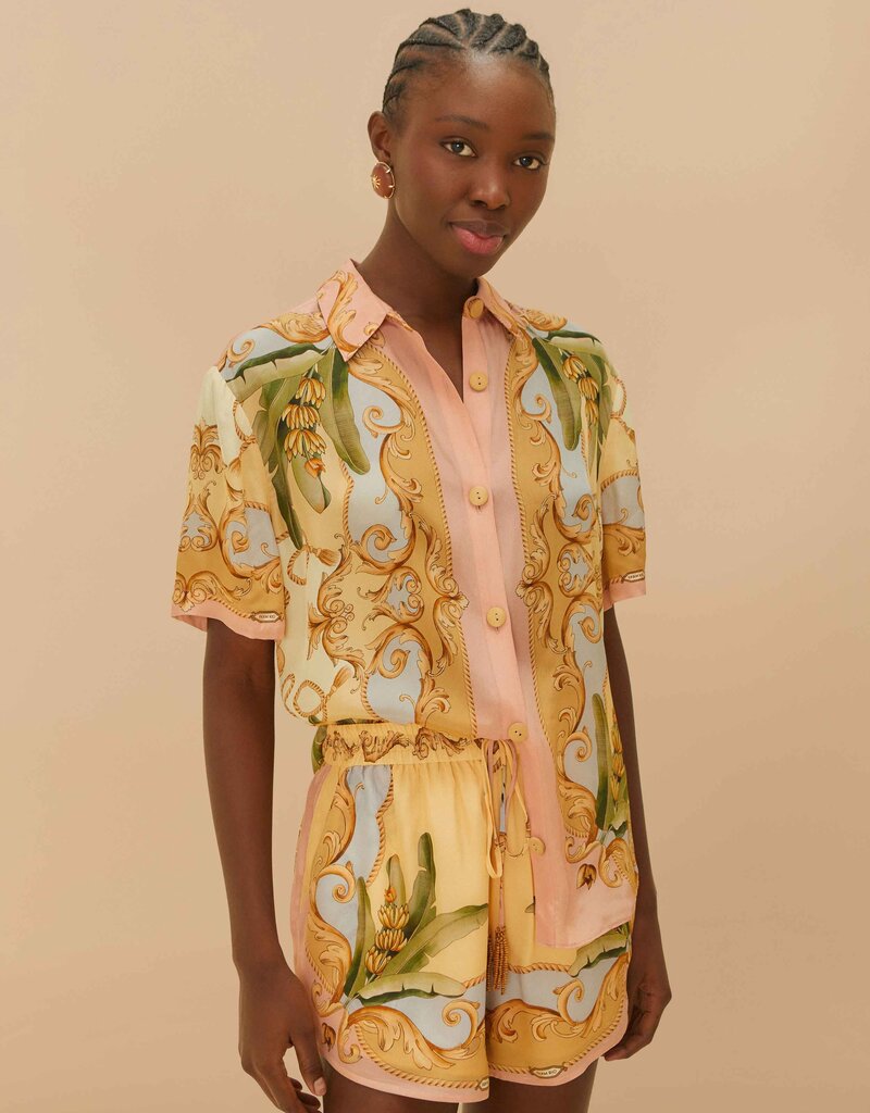 Farm Rio Multicolor Banana Royalty Kaleidoscope Shorts
