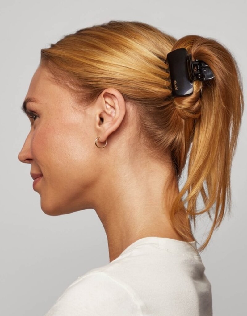 Kitsch Medium Puffy Claw Clips 2pc Set - Black/Tort