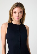 French Connection Cotton Sateen Round Neck Mini Dress