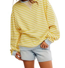 Free People Classic Striped Oversized Crewneck