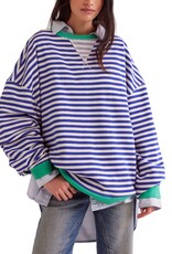 Free People Classic Striped Oversized Crewneck