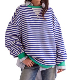 Free People Classic Striped Oversized Crewneck