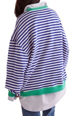 Free People Classic Striped Oversized Crewneck