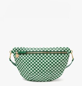 Clare V. Grande Fanny - Fern & Mist Woven Checker