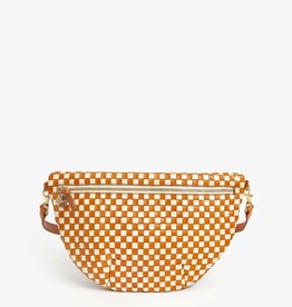 Clare V. Grande Fanny - Natural & Cream Woven Checker