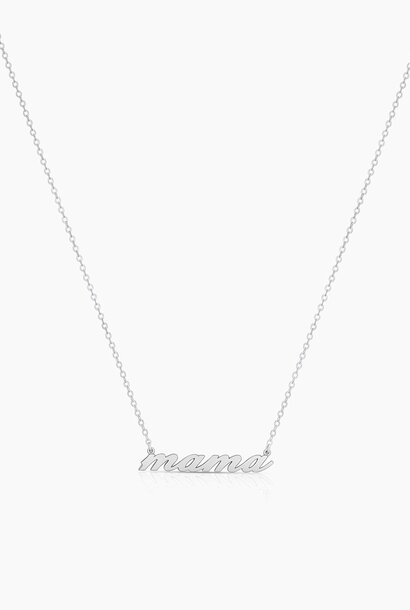 Mama Script Necklace - Silver