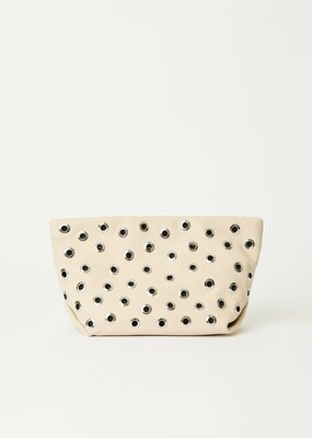 B-Low the Belt Gia Grommet Clutch - Bone Silver