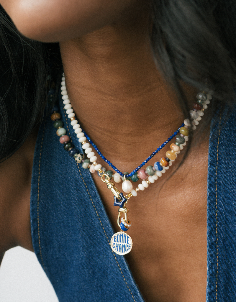 Sonia Gemstone Necklace - Coconut