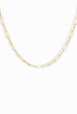 Gene Paperclip Chain Necklace - Gold