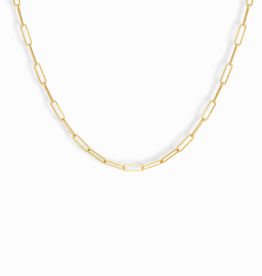 Gene Paperclip Chain Necklace - Gold