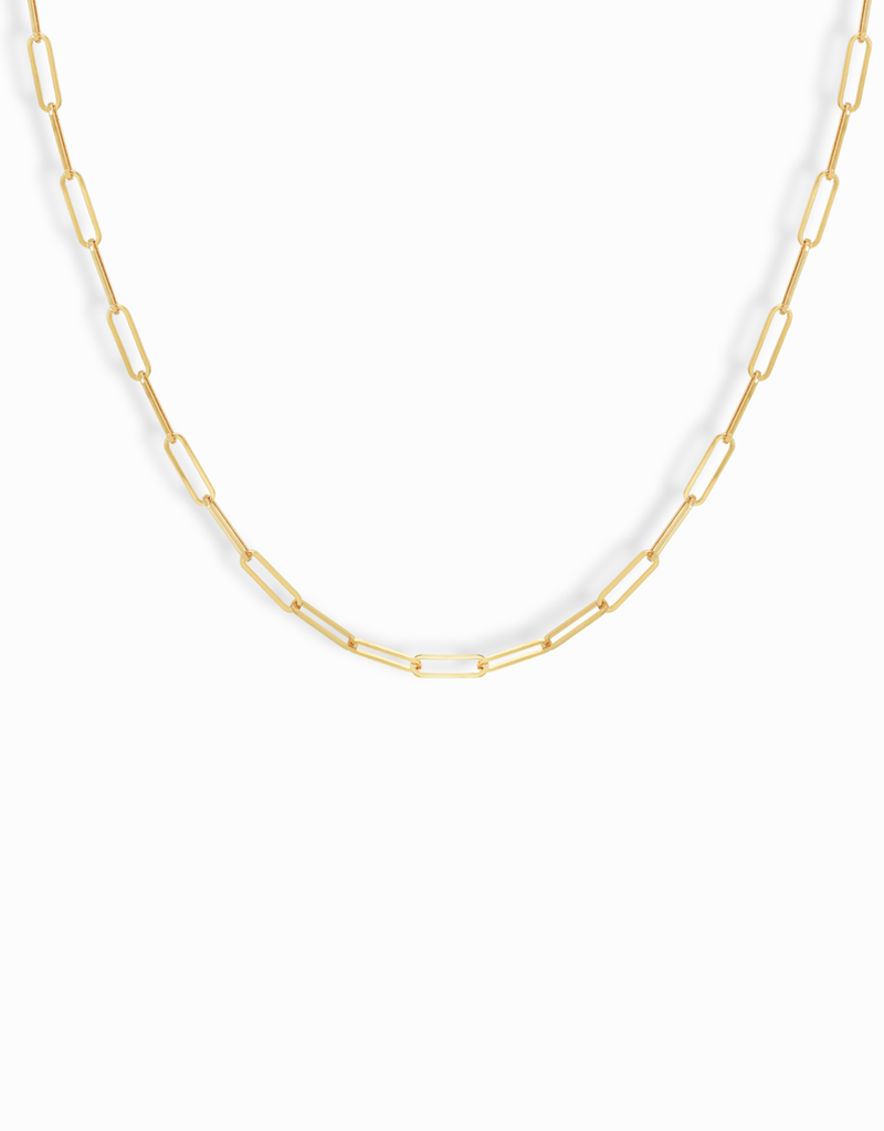 Gene Paperclip Chain Necklace - Gold