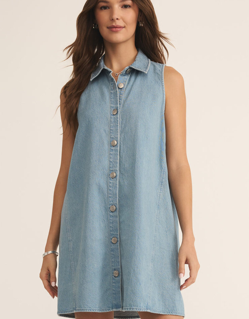 Z Supply New Light Denim Mini Dress