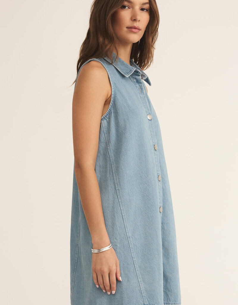 Z Supply New Light Denim Mini Dress