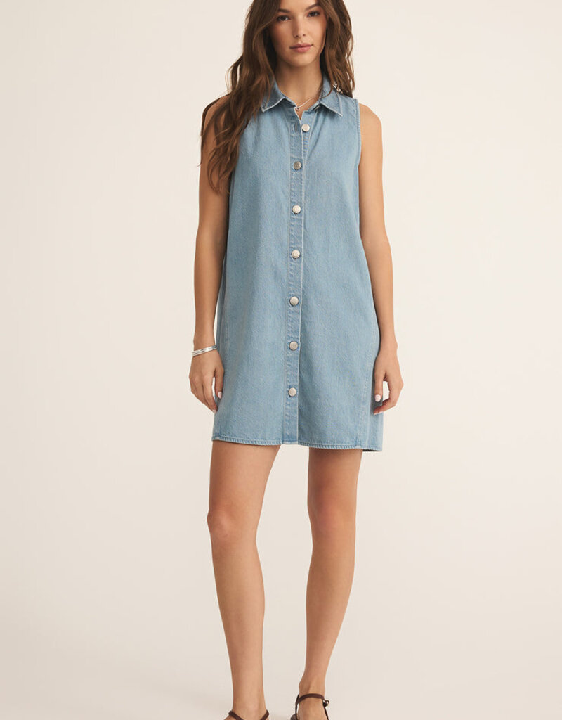 Z Supply New Light Denim Mini Dress