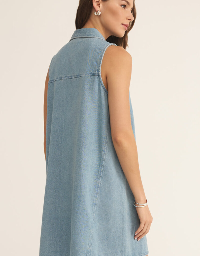 Z Supply New Light Denim Mini Dress