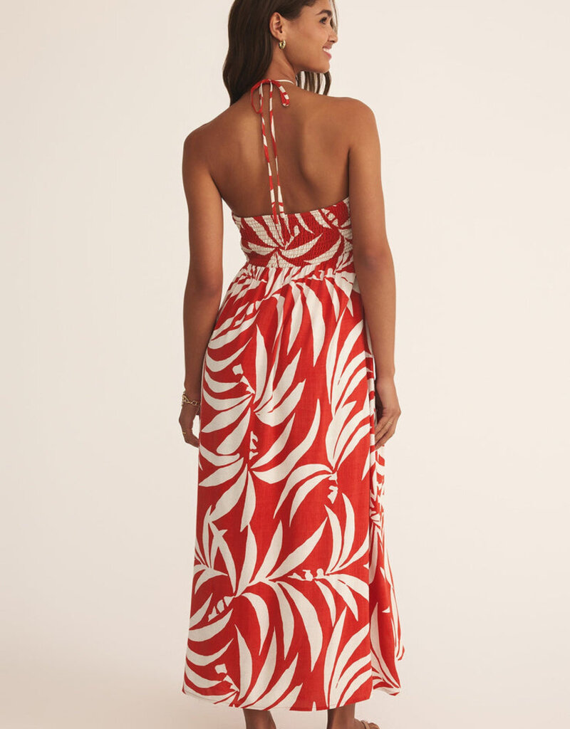 Z Supply Elodi Palm Floral Midi Dress