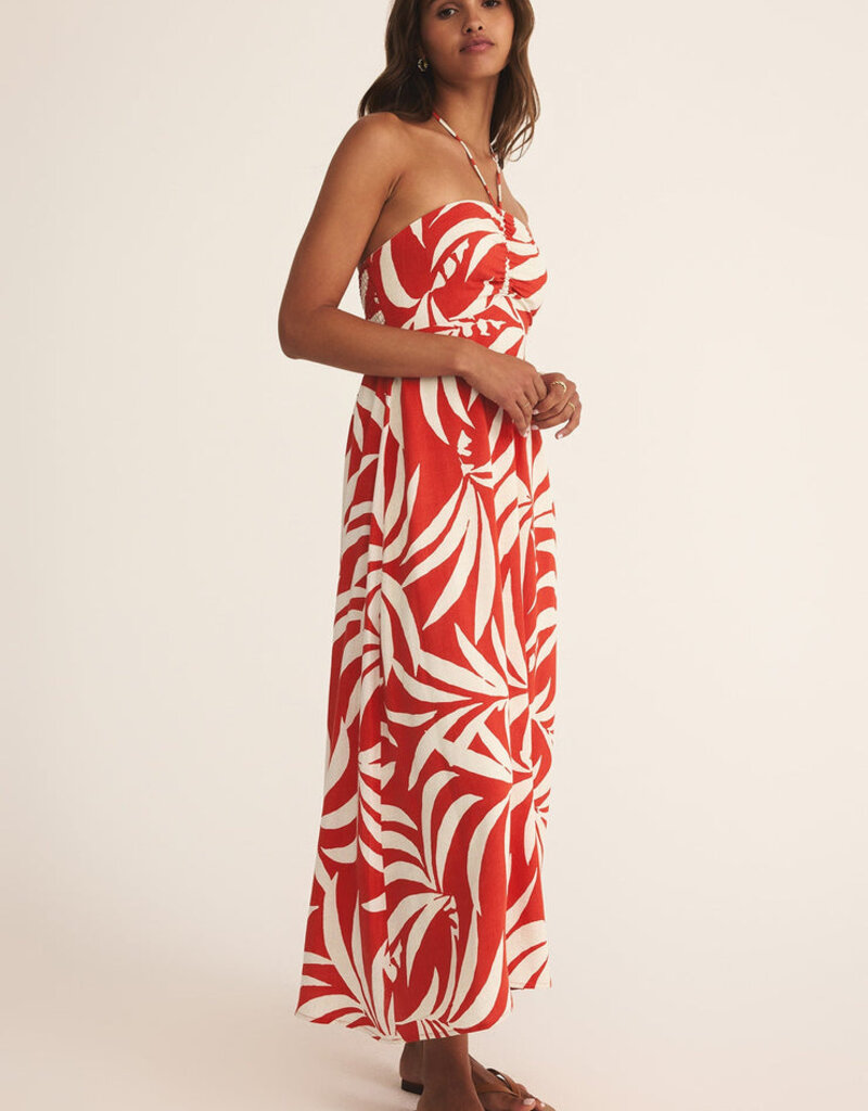Z Supply Elodi Palm Floral Midi Dress