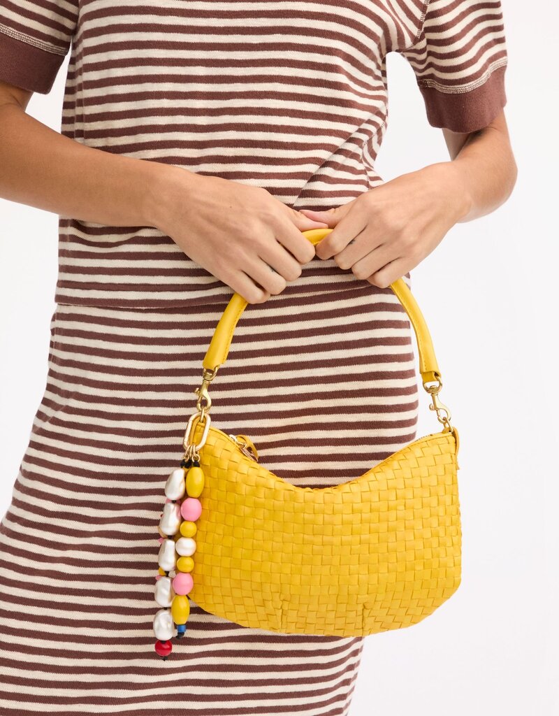Clare V. Petit Moyen Messenger - Snapdragon Woven Checker