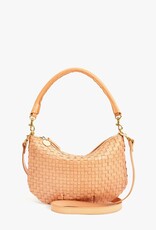 Clare V. Petit Moyen Messenger - Bisque Woven Checker