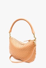 Clare V. Petit Moyen Messenger - Bisque Woven Checker