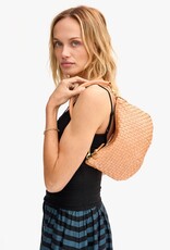 Clare V. Petit Moyen Messenger - Bisque Woven Checker