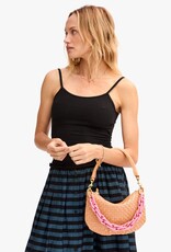Clare V. Petit Moyen Messenger - Bisque Woven Checker