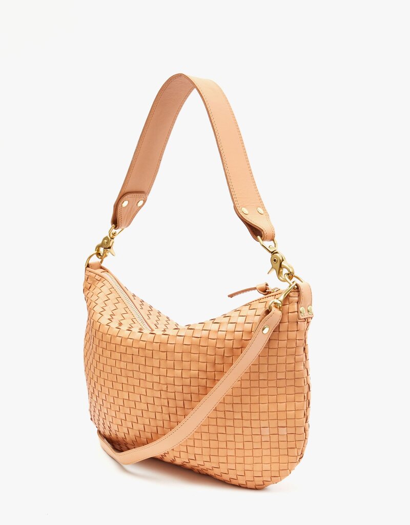 Clare V. Moyen Messenger - Bisque Woven Checker