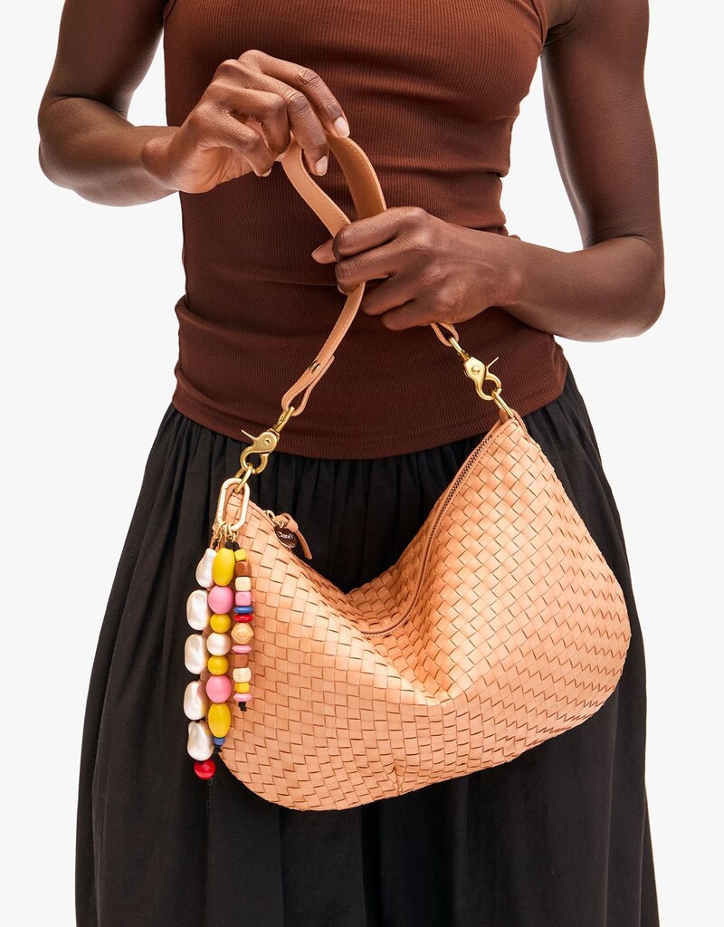 Clare V. Moyen Messenger - Bisque Woven Checker