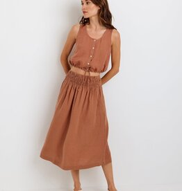 Bella Dahl Smocked Waist Gathered Skirt