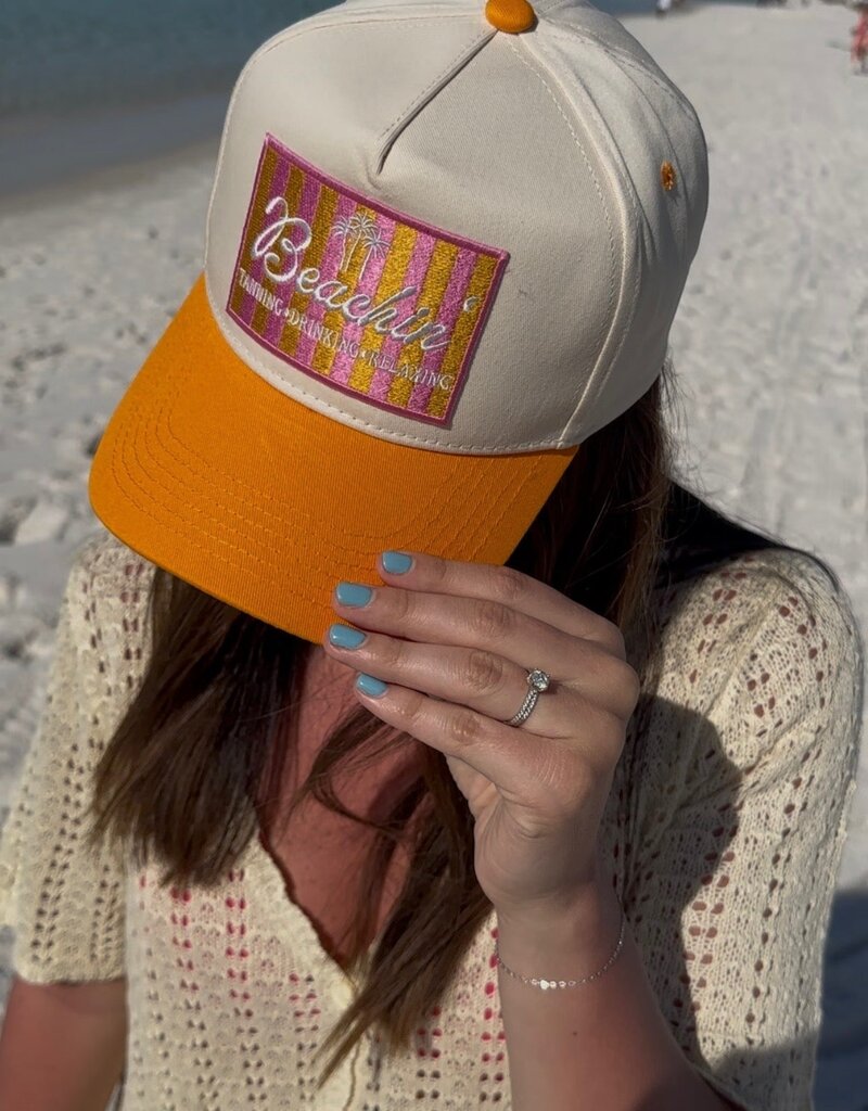 Kenz Kustomz Beachin' Vintage Trucker Hat - Orange