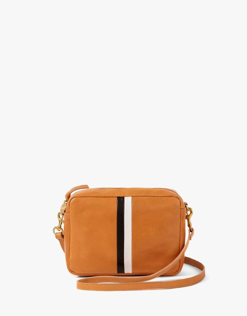 Clare V. Midi Sac - Natural w/ Black & Cream Stripe