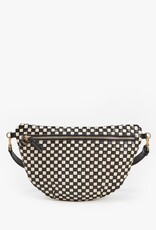 Clare V. Grande Fanny - Black & Cream Woven Checker