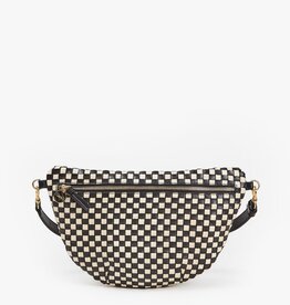 Clare V. Grande Fanny - Black & Cream Woven Checker