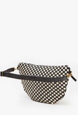 Clare V. Grande Fanny - Black & Cream Woven Checker