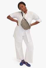 Clare V. Grande Fanny - Black & Cream Woven Checker