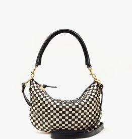 Clare V. Petit Moyen - Black & Cream Woven Checker