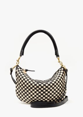 Clare V. Petit Moyen - Black & Cream Woven Checker